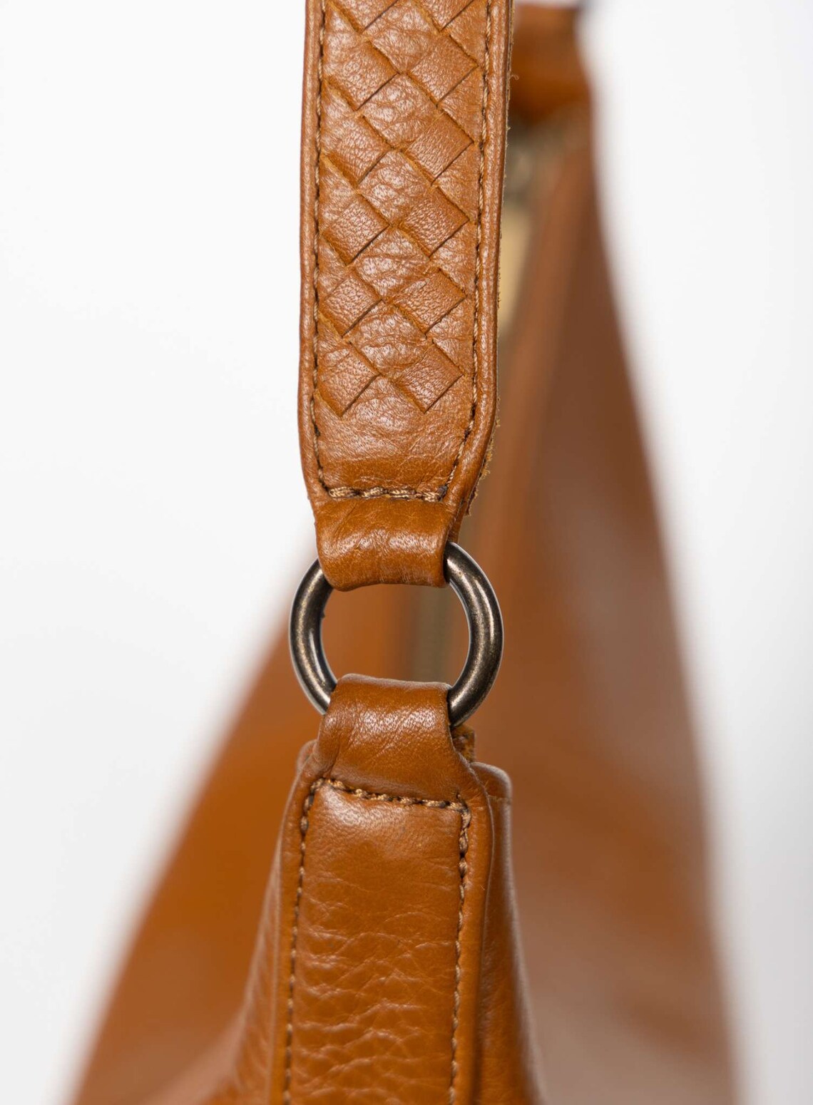 Soft Pebble Leather Curved Hobo Saddle Shoulder Bag