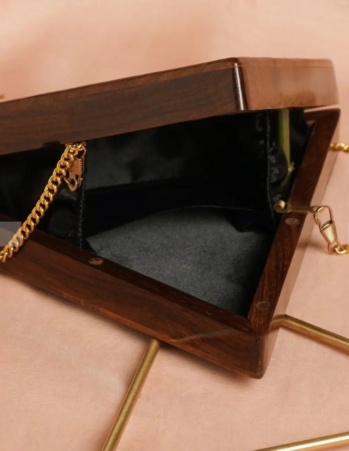 Geometric Triangle Wood & Brass Decorative Photo Frame
