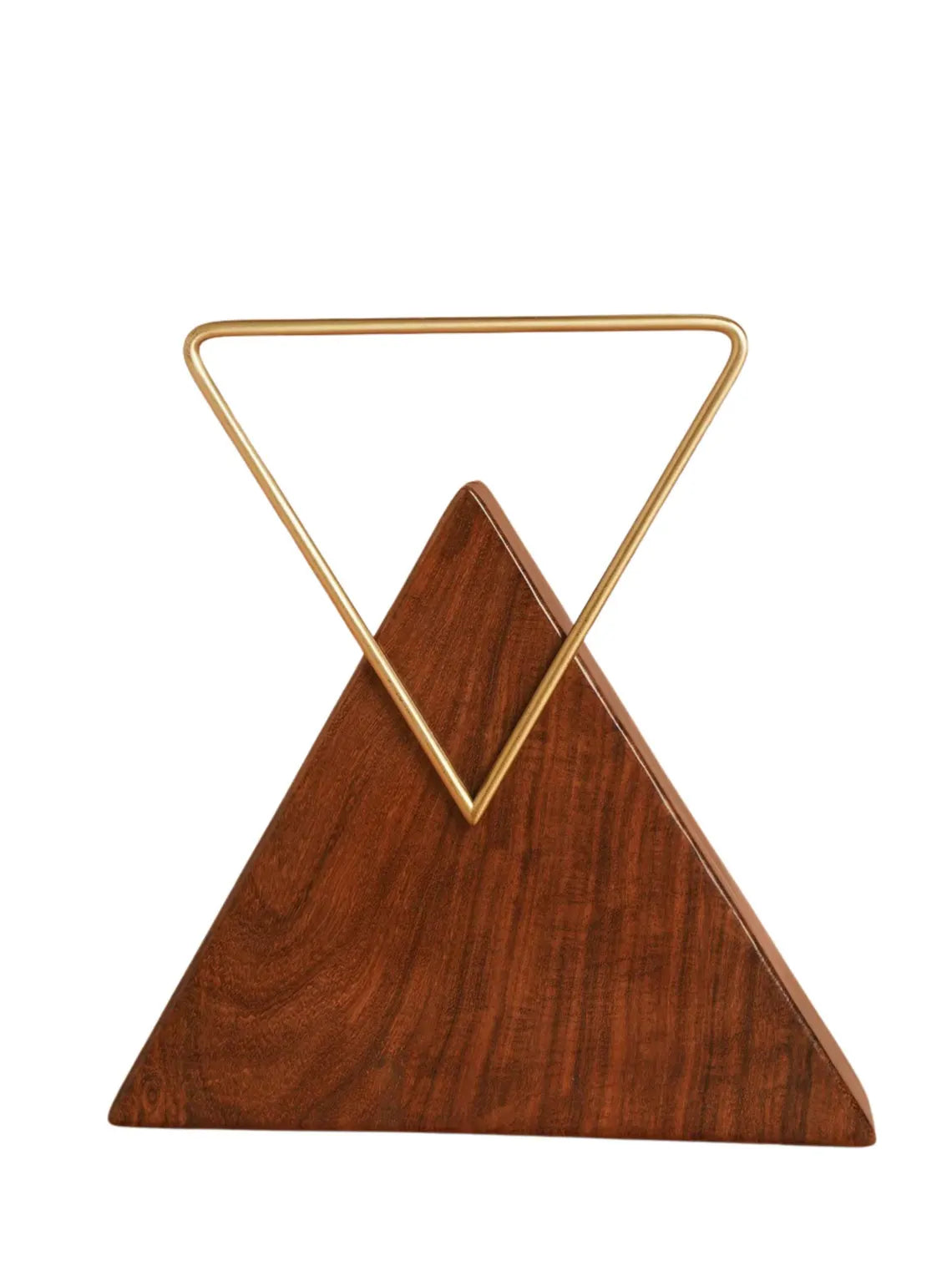 Geometric Triangle Wood & Brass Decorative Photo Frame