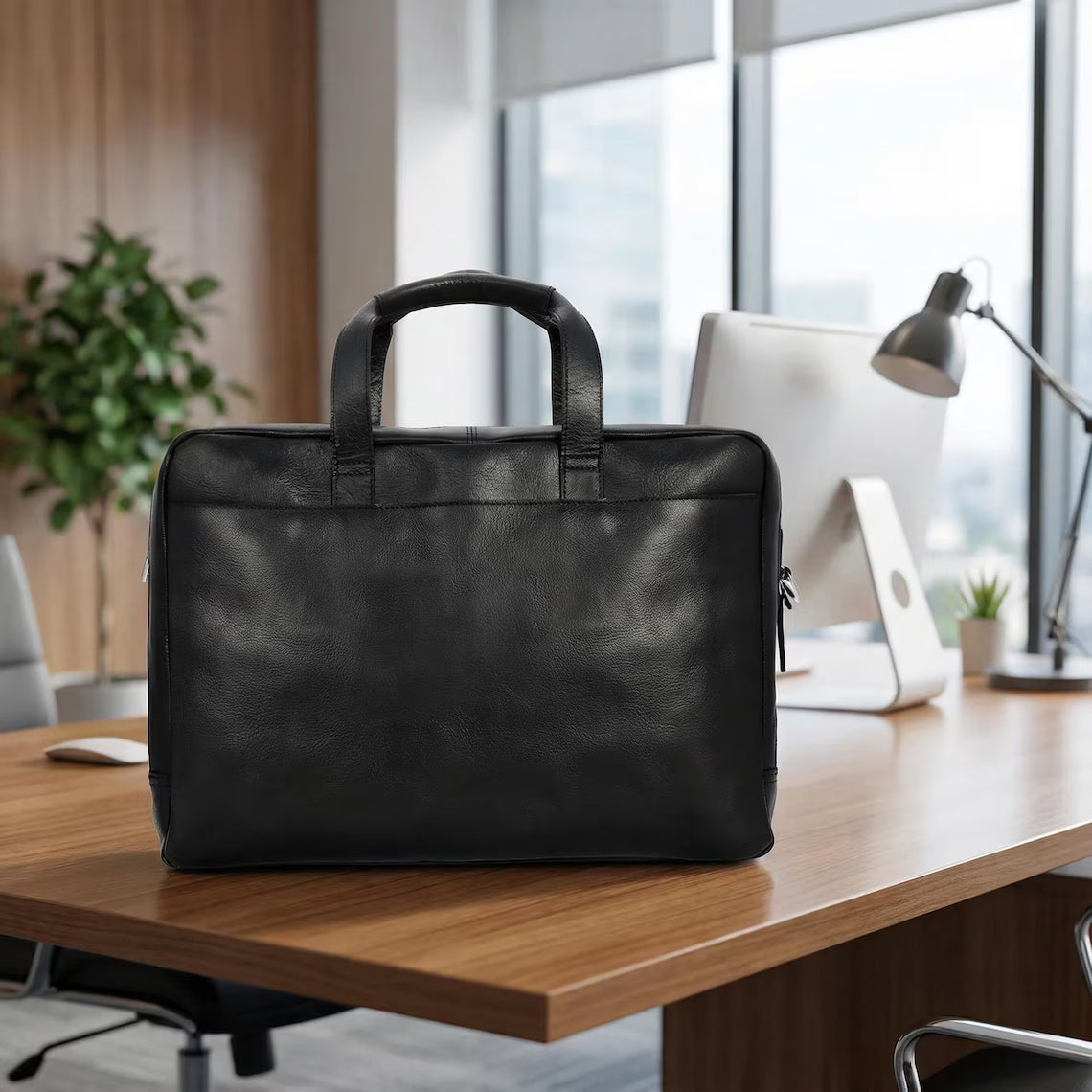 Genuine Leather Satchel Briefcase