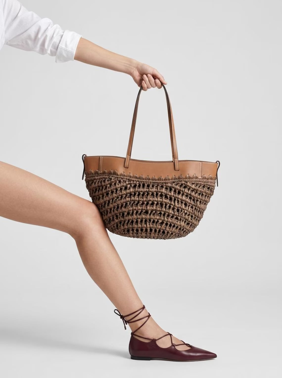 Crochet Straw Tote Bag