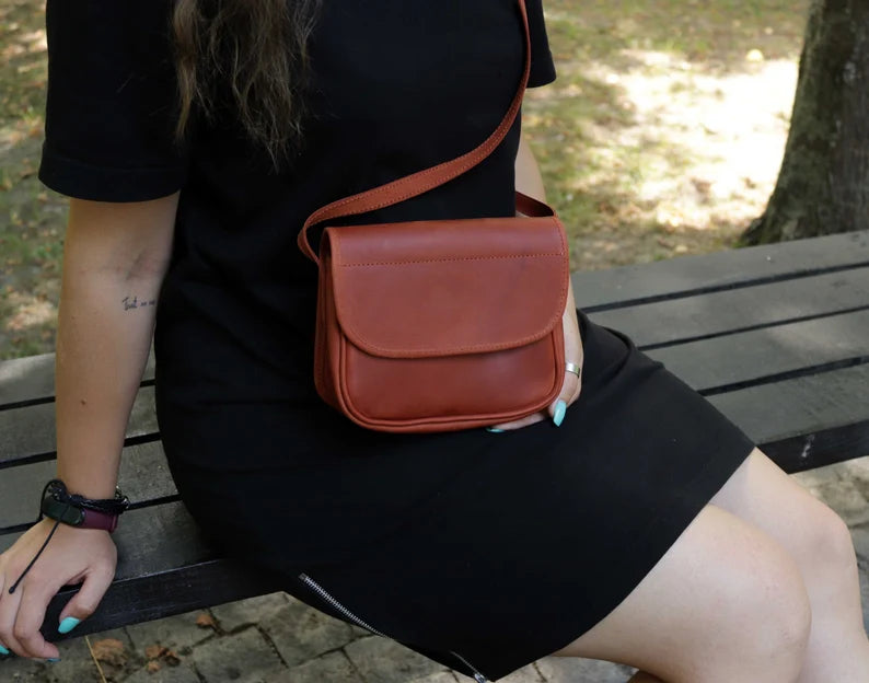 Leather Flap Crossbody Shoulder Bag
