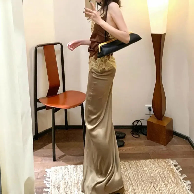 Long Black Satin Frame Clutch Bag