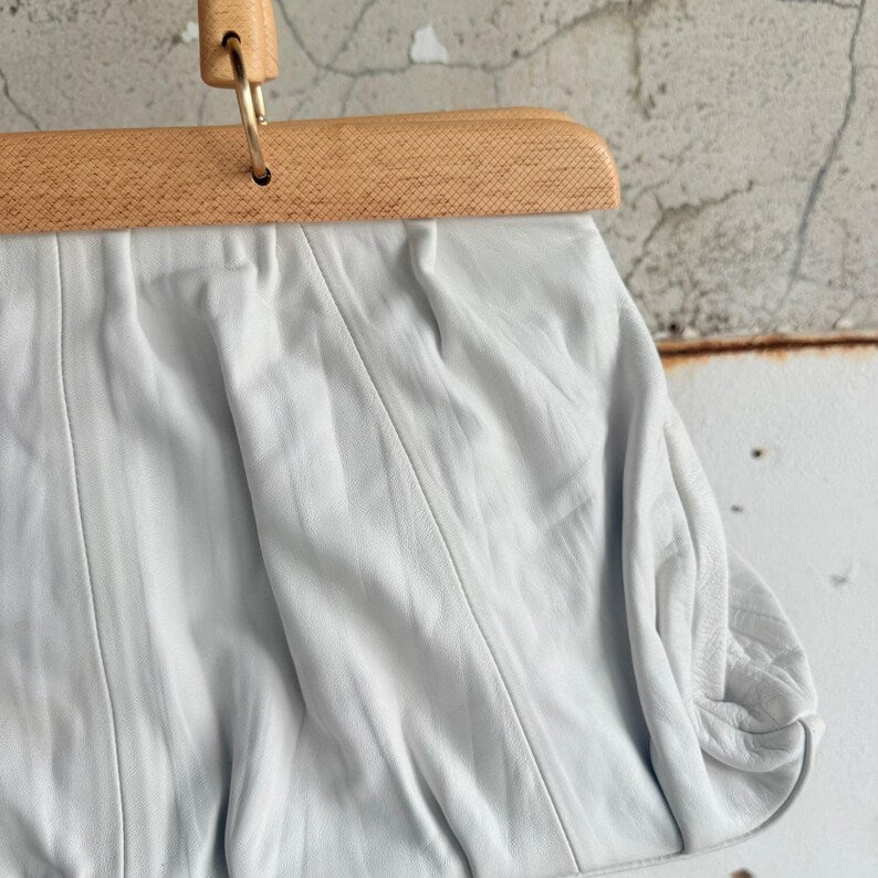 Vintage Pleated Leather Frame Bag