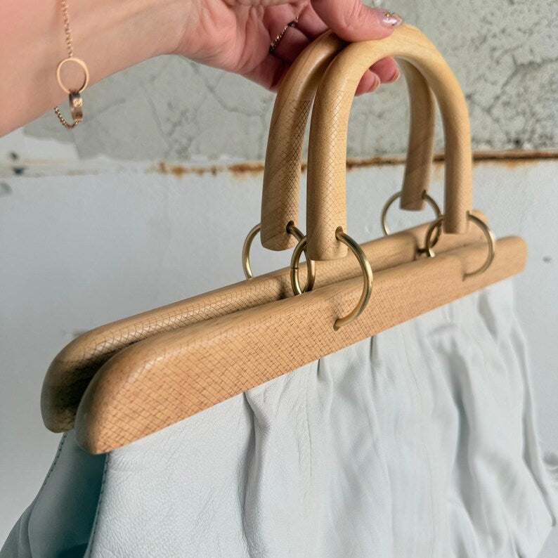 Vintage Pleated Leather Frame Bag